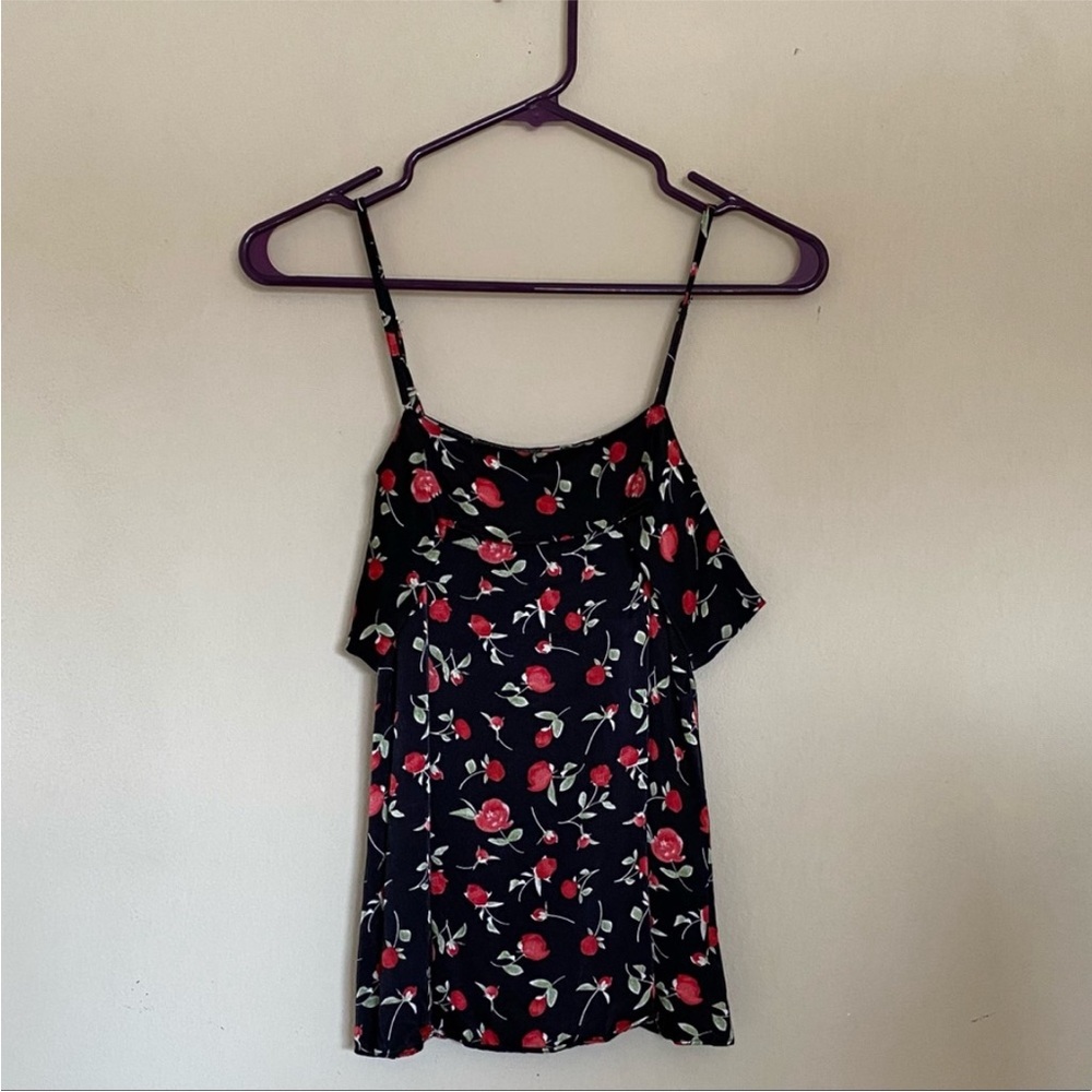 Reformation silky cold shoulder tank top